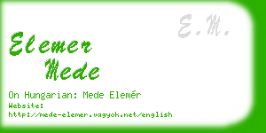 elemer mede business card